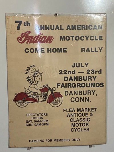 7th Annual American Indian Motocycle, Motorcycle Come Home Rally from the 1970's poster with Aviation Prints.